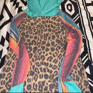 long sleeve cheeta blouse